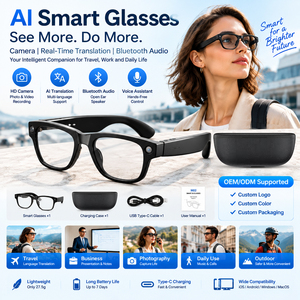 AI Smart Glasses with Camera Audio Real Time Translation Voice Assistant