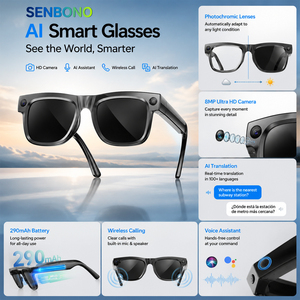 SENBONO AG19 OEM/ODM Smart Glasses Translator Photochromism 290mAh 8MP Video Recording Wireless BT Hands-free Call Smart Glasses