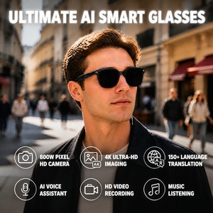 Smart Ai Glasses with 8MP 4K Camera Sunglasses for Real-time Ai Assistant Translation Music Playing Calling AR Hardware