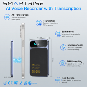AI Note Taker Voice Recorder 152 Languages Translation 600mAh