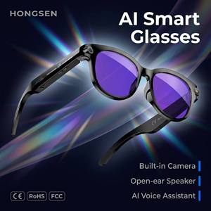 For TWS Bone Conduction Smart Glasses AI Real-Time Translation 1080P HD Camera IP67 Waterproof Music Player Phone Call