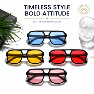 Vintage Double Bridge Pilot Sunglasses UV400