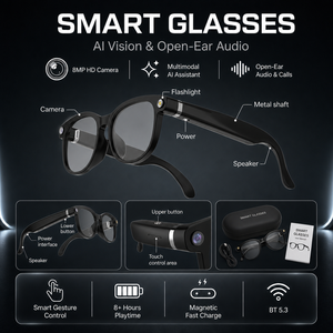 OEM Video LED Light AI Dialogue BT 5.3 Open Ear Smart Glasses